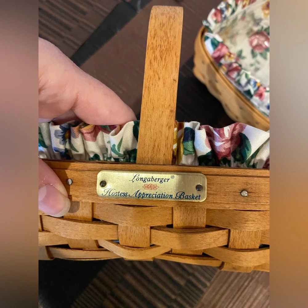 Vintage Longaberger baskets, floral theme liners